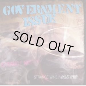 画像: GOVERNMENT ISSUE / Strange Wine : Live At CBGB August 30 1987 (cd)